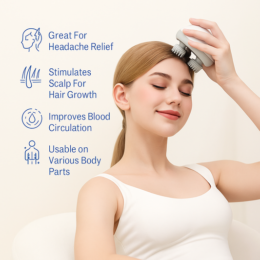 RelaxRoot™ electric scalp massager with red light